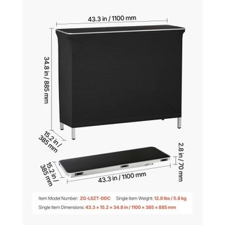 Mesa de bar portátil plegable, 1100 x 385 x 885 mm