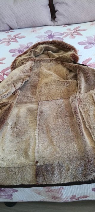 Abrigo de piel marrón mujer