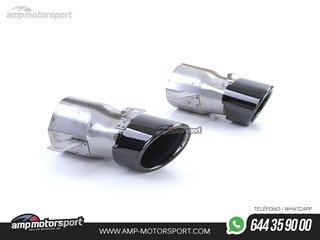 DIFUSOR TRASERO NEGRO BRILLO CON COLAS SIMPLES NEGRAS PARA MERCEDES CLASE A W177