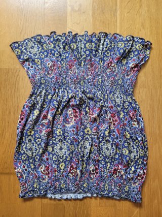 Top Zara Hombros Descubiertos Estampado Multicolor