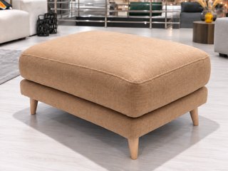 Sillón NUEVO tapizado beige con puf a juego