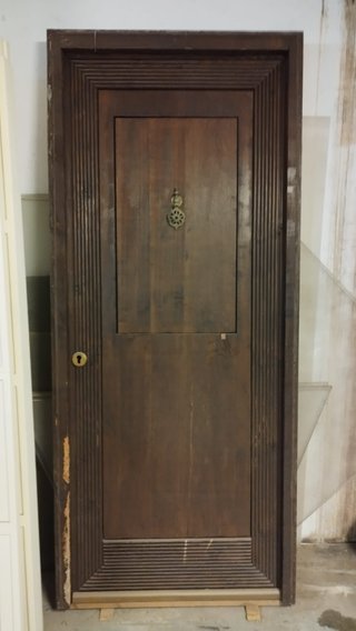 Puerta de entrada pino 225.5x98x10 cm