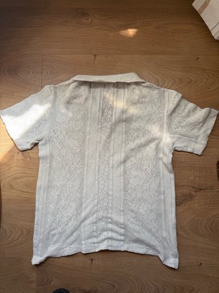 Polo Zara crochet blanco
