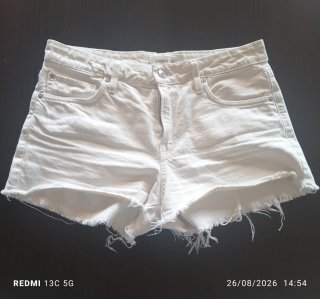 Shorts vaqueros blancos Mango