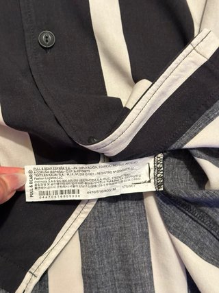 Camicia uomo a righe nere e beige