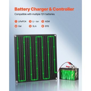 Cargador de batería solar de 20W 12V, mantenedor d