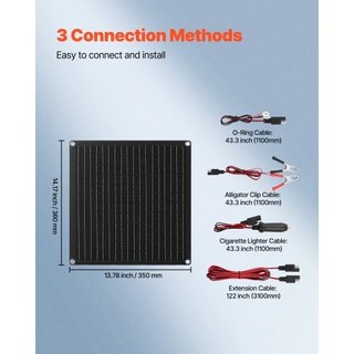Cargador de batería solar de 20W 12V, mantenedor d