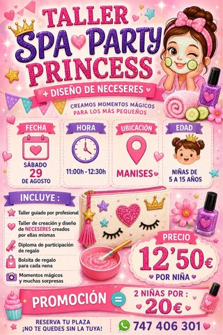 Taller spa party + diseño de neceseres para niñas