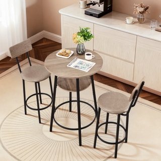 Mesa de Bar, Conjunto de 3 Piezas de 596.9 mm, Con