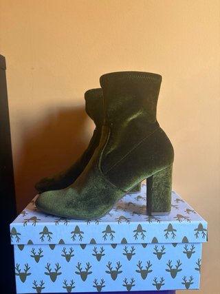 Botines de terciopelo verde