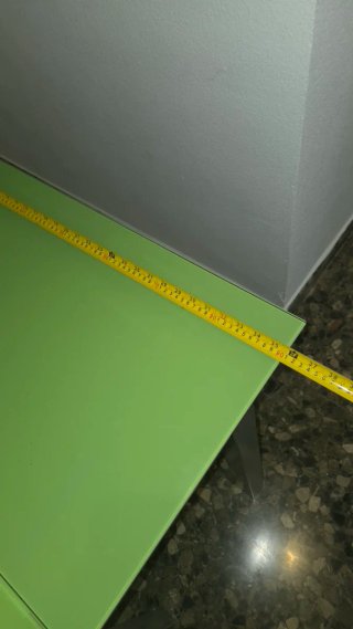 Mesa extensible de cocina cristal verde y metal gr