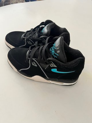 Zapatillas Nike Air Flight Negras y Turquesa