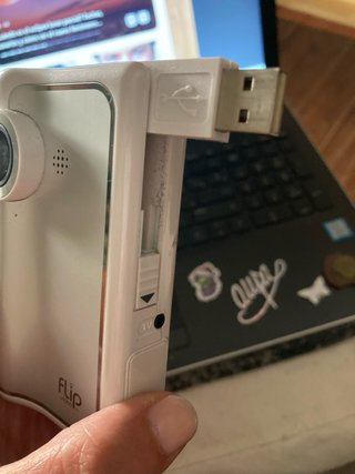 Flip Video Cámara Coleccionismo Retro Plata/Blanco