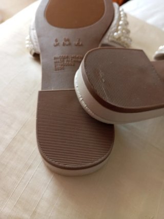 Sandalias Primark Beige Talla 38 Perlas