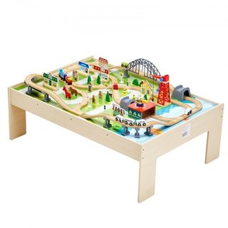 Mesa de tren, 120 piezas de colores multicolores,