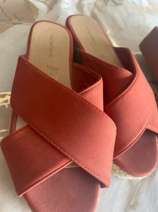 Sandalias cuña Women'secret naranja