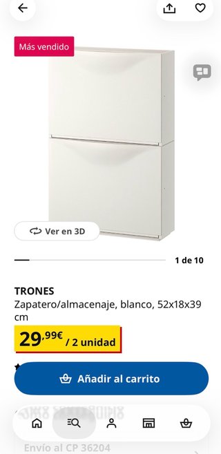 Zapatero TRONES IKEA Blanco