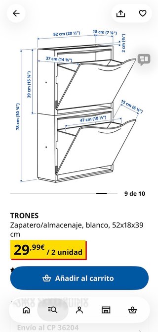 Zapatero TRONES IKEA Blanco