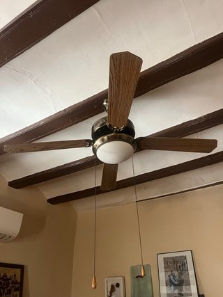Ventilador de techo rústico madera y metal