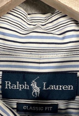 Camisa Rayas Azul Ralph Lauren Vintage XXL