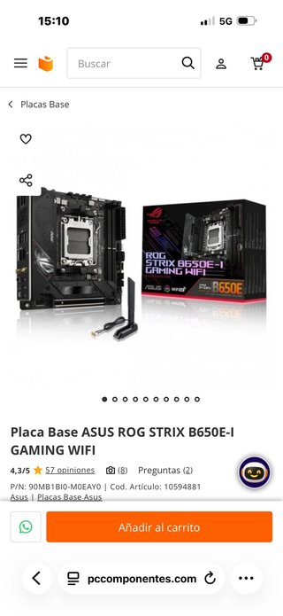 Placa Base ASUS ROG Strix B650E-I Gaming WIFI