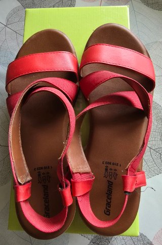 Sandalias planas rojas mujer talla 39