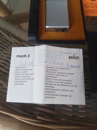 Braun Mach 2 Encendedor Gas Plata  12/1/1972