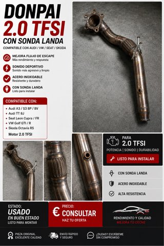 Downpipe 2.0 TFSI Audi/VW/Seat/Skoda