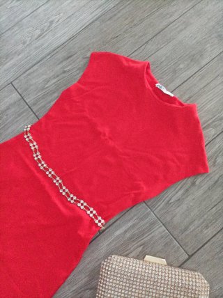 Tubino rosso Zara taglia S Accessori non inclusi