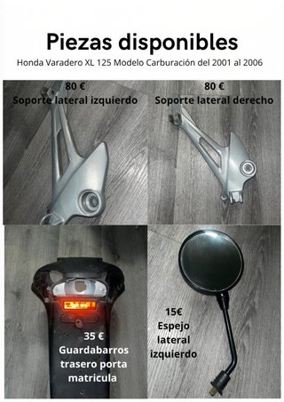 Piezas Honda Varadero XL 125cc 2005