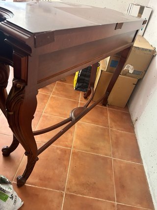 Consola ausiliaria classica in legno e vetro