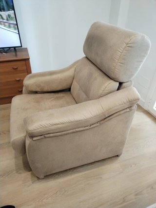 Butaca salón extensible beige