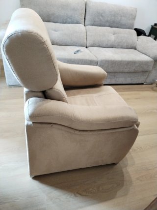 Butaca salón extensible beige