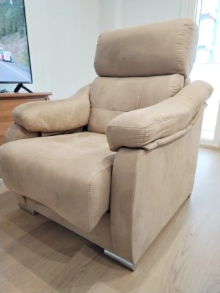 Butaca salón extensible beige
