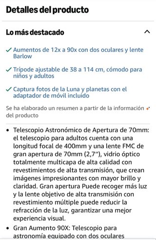 Telescopio con trípode