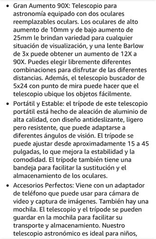 Telescopio con trípode