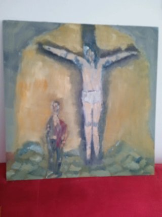 Pintura al óleo Crucifixión 60x60