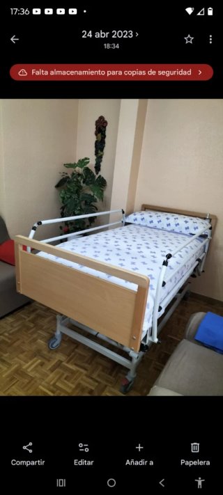 Cama hospitalaria con barandillas nuevecita