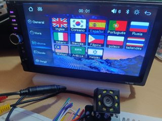 Pantalla Android 1DIN Carplay + Cámara Trasera