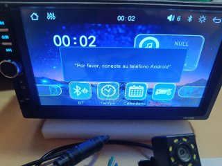 Pantalla Android 1DIN Carplay + Cámara Trasera