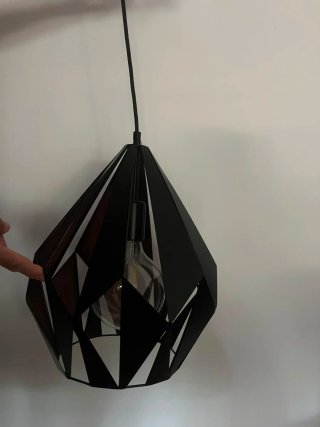Lámpara colgante diseño geométrico negra