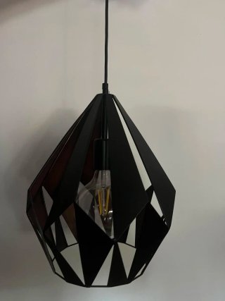 Lámpara colgante diseño geométrico negra
