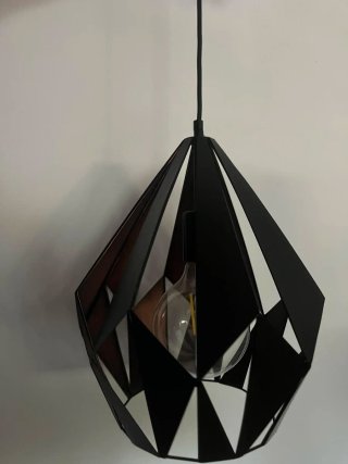 Lámpara colgante diseño geométrico negra
