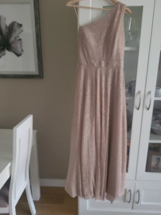 Vestido invitada dorado rosa talla 40