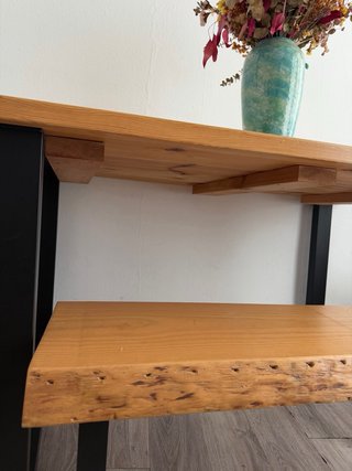 Mesa de comedor madera y hierro