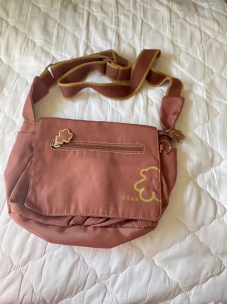 Bolso bandolera marrón y rosa