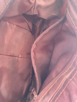 Bolso bandolera marrón y rosa