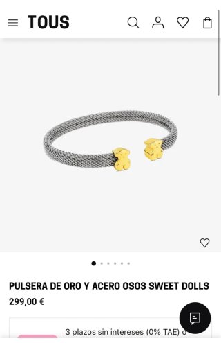 Pulsera Tous Oso Oro y Acero