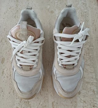 Zapatillas Buffalo Mujer Beige y Blanco