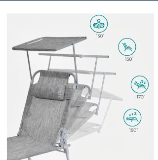 Hamaca SONGMICS con reposacabezas y parasol